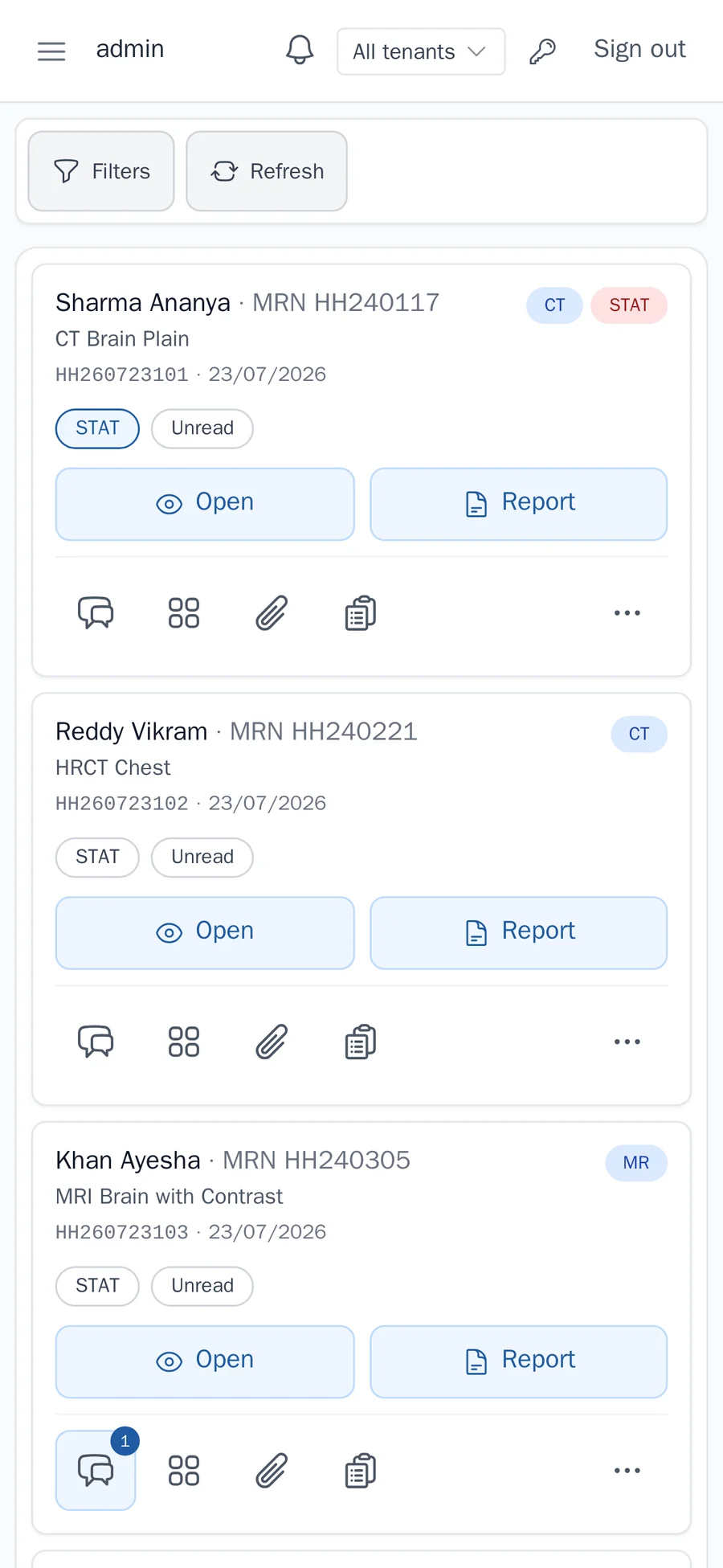 HEEBA mobile worklist